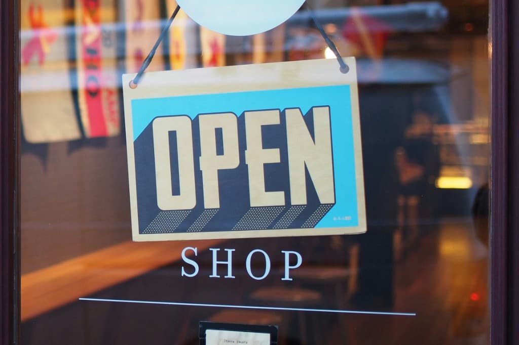 Open for business - small business storefront